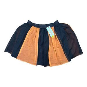 Cat & Jack Black Orange Tulle Tutu Skirt - Size Large (Girls 10/12)
